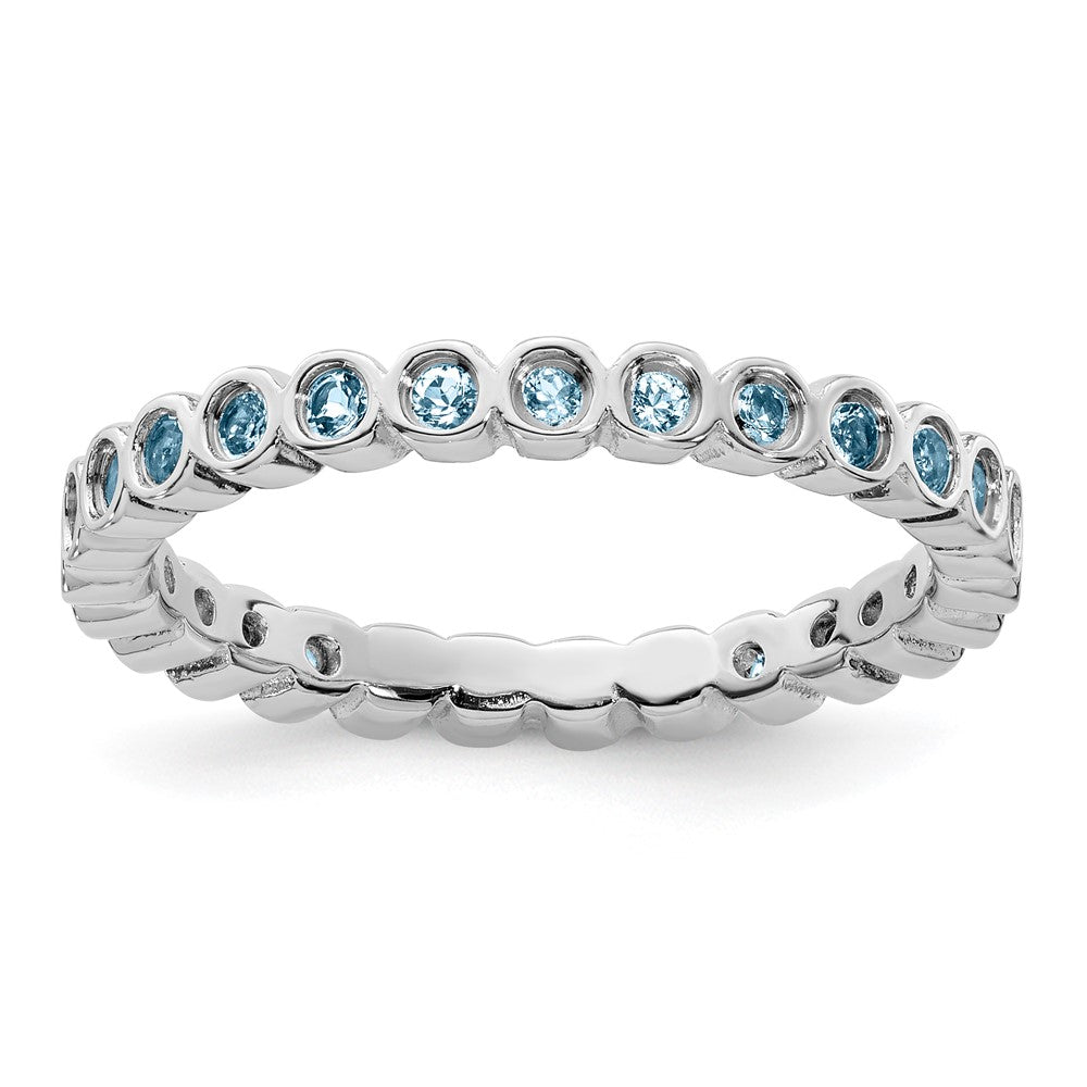Sterlingsilber Stapelbar Expressions Aquamarin Ring