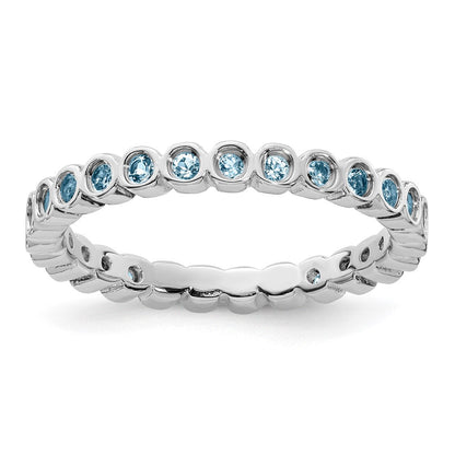 Sterlingsilber Stapelbar Expressions Aquamarin Ring