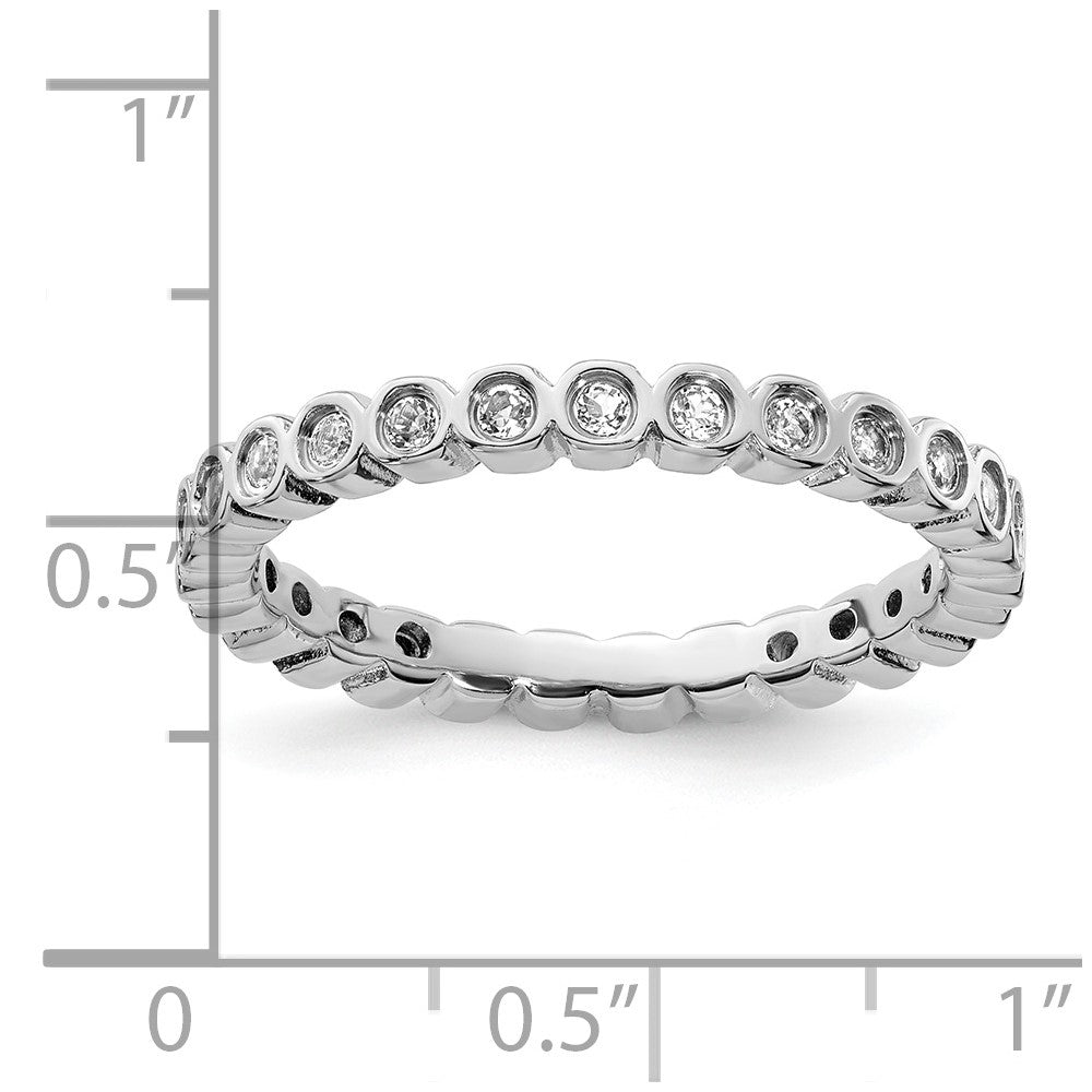 Sterlingsilber Stapelbar Expressions Weiß Topas Ring