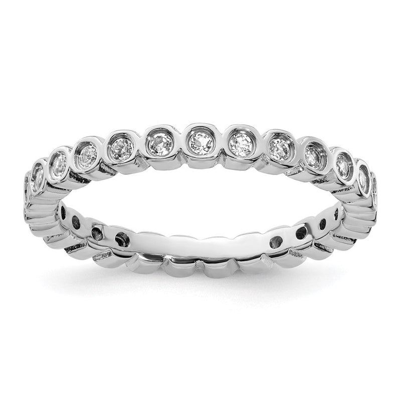 Sterlingsilber Stapelbar Expressions Weiß Topas Ring
