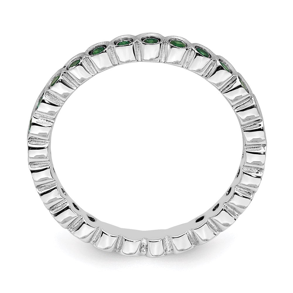 Sterlingsilber Stapelbar Expressions Erzeugt Smaragd Ring