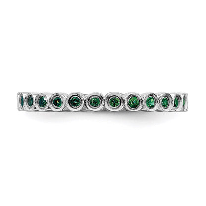 Sterlingsilber Stapelbar Expressions Erzeugt Smaragd Ring