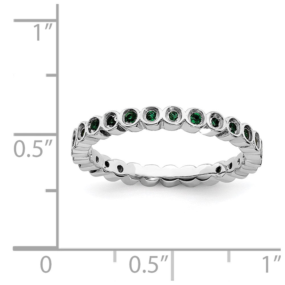 Sterlingsilber Stapelbar Expressions Erzeugt Smaragd Ring