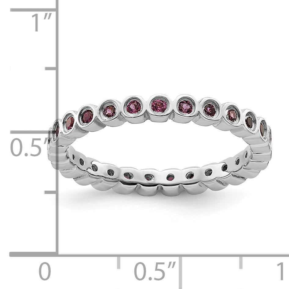 Sterlingsilber Stapelbar Expressions Rhodolith Granat Ring
