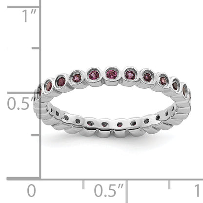 Sterlingsilber Stapelbar Expressions Rhodolith Granat Ring