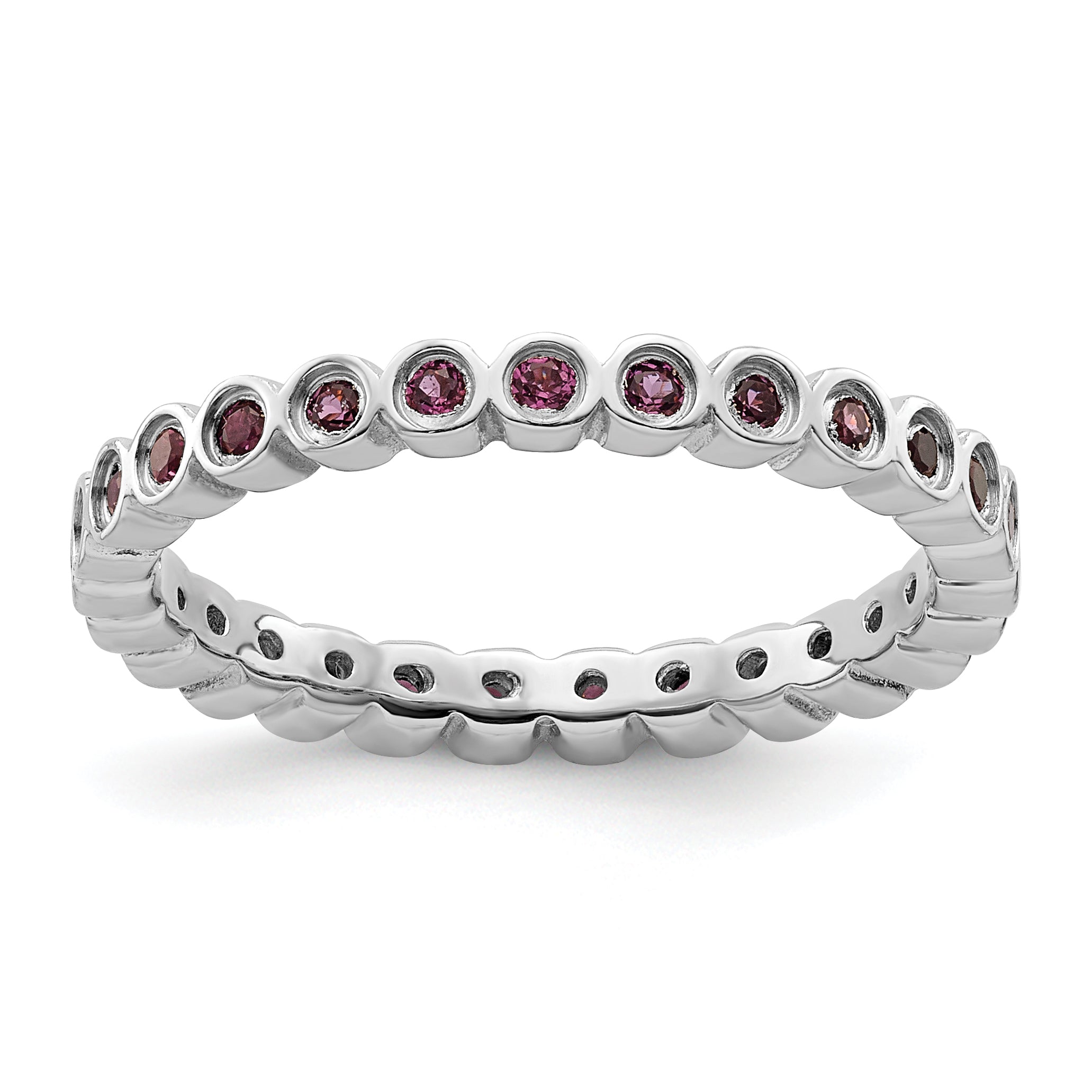 Sterlingsilber Stapelbar Expressions Rhodolith Granat Ring