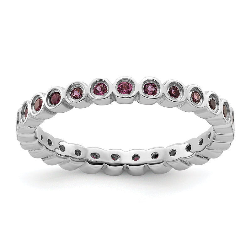 Sterlingsilber Stapelbar Expressions Rhodolith Granat Ring