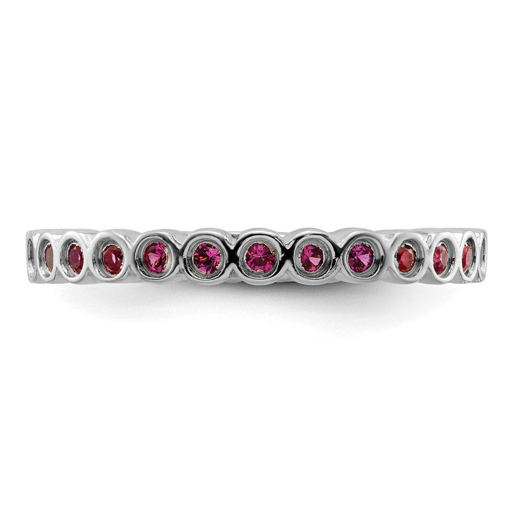 Sterlingsilber Stapelbar Expressions Erzeugt Rubin Ring