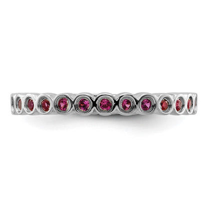 Sterlingsilber Stapelbar Expressions Erzeugt Rubin Ring