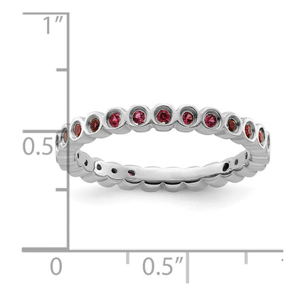 Sterlingsilber Stapelbar Expressions Erzeugt Rubin Ring