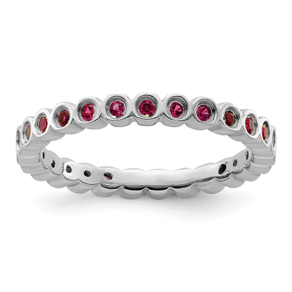 Sterlingsilber Stapelbar Expressions Erzeugt Rubin Ring
