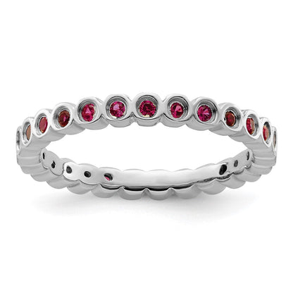 Sterlingsilber Stapelbar Expressions Erzeugt Rubin Ring