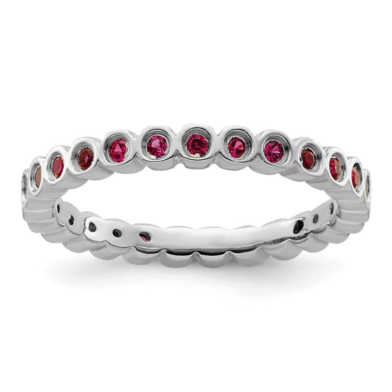 Sterlingsilber Stapelbar Expressions Erzeugt Rubin Ring