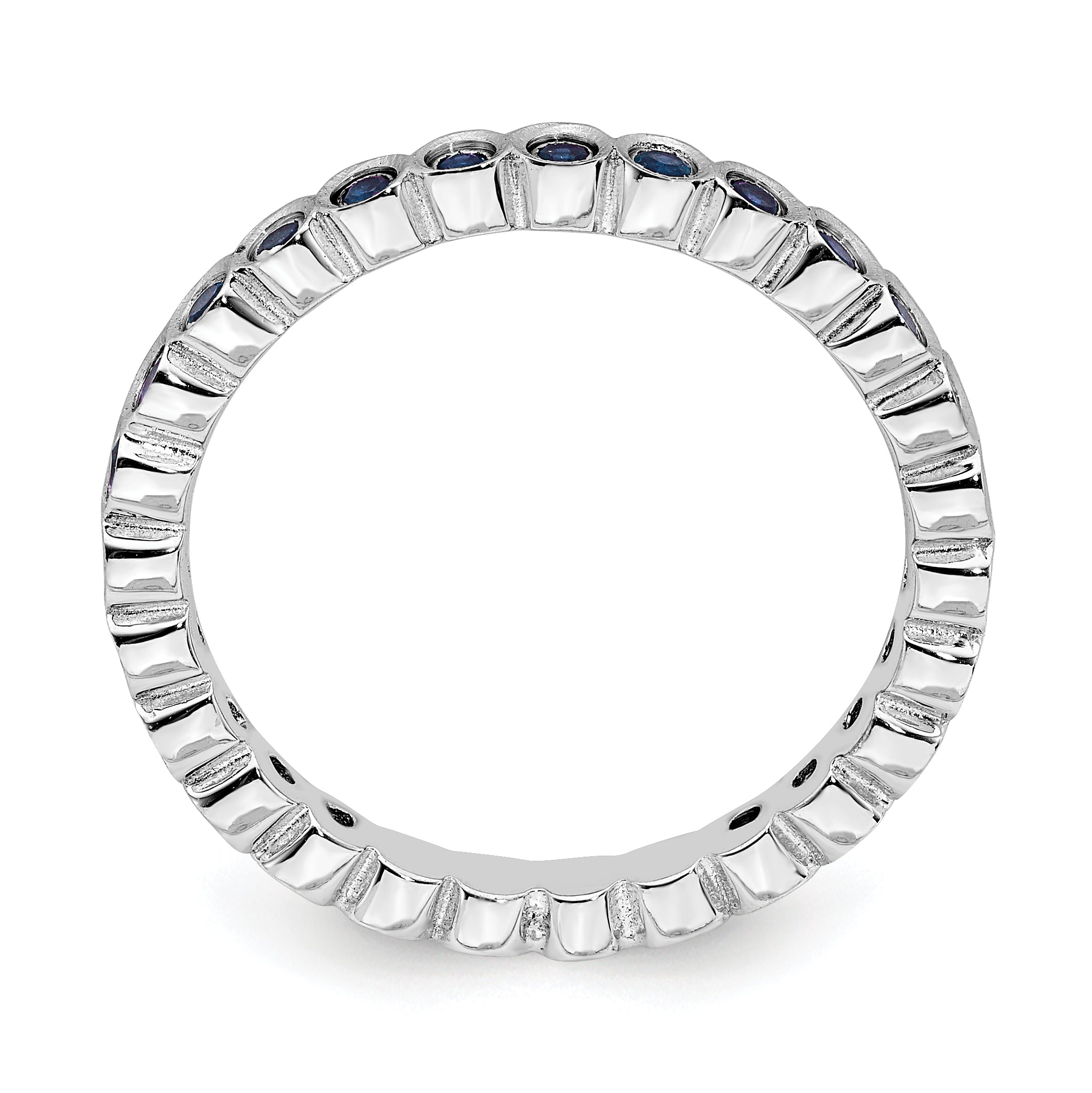 Sterlingsilber Stapelbar Expressions Erzeugt Saphir Ring