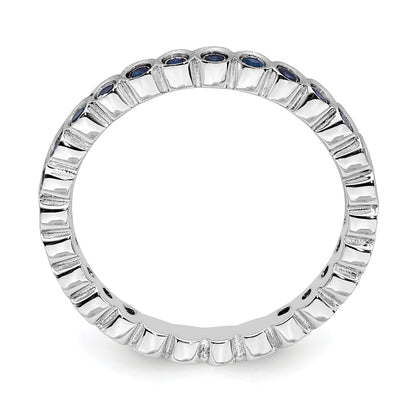 Sterlingsilber Stapelbar Expressions Erzeugt Saphir Ring