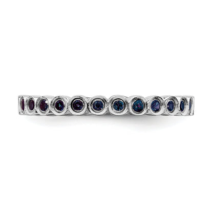 Sterlingsilber Stapelbar Expressions Erzeugt Saphir Ring