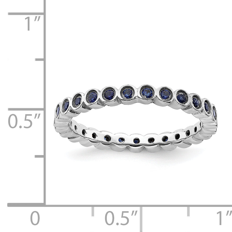 Sterlingsilber Stapelbar Expressions Erzeugt Saphir Ring