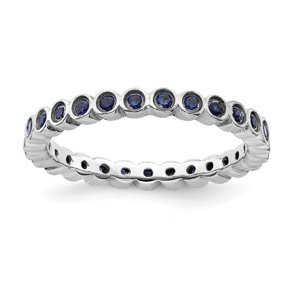 Sterlingsilber Stapelbar Expressions Erzeugt Saphir Ring