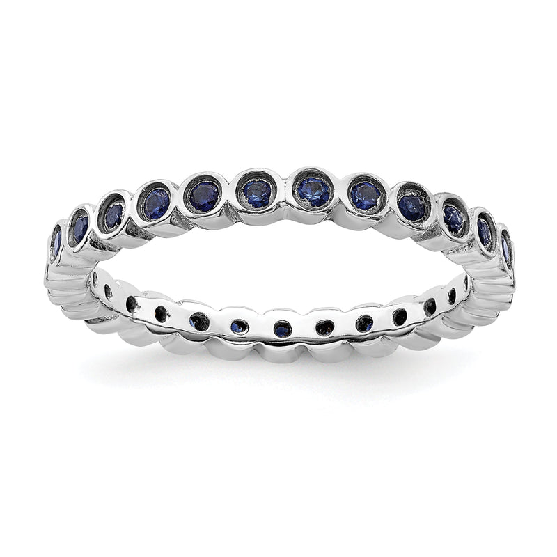 Sterlingsilber Stapelbar Expressions Erzeugt Saphir Ring