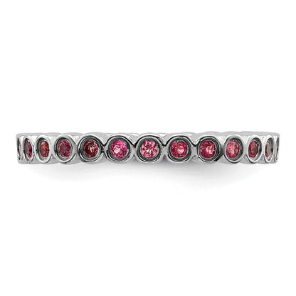 Sterlingsilber Stapelbar Expressions Rosa Turmalin Ring