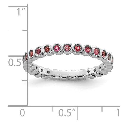 Sterlingsilber Stapelbar Expressions Rosa Turmalin Ring