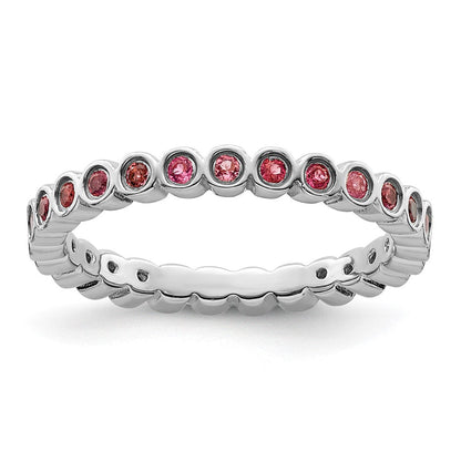 Sterlingsilber Stapelbar Expressions Rosa Turmalin Ring