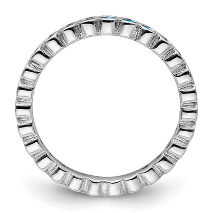 Sterlingsilber Stapelbar Expressions Blautopas Ring
