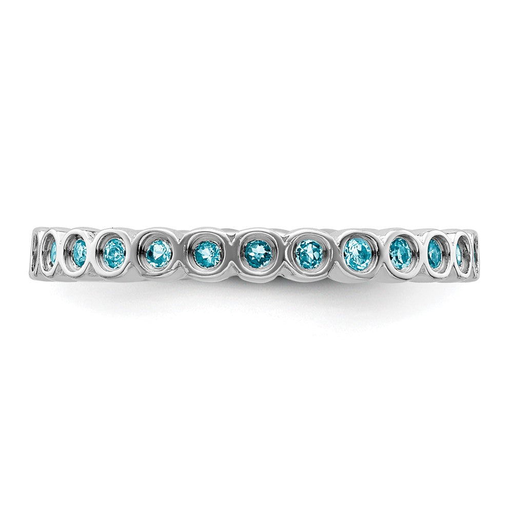 Sterlingsilber Stapelbar Expressions Blautopas Ring