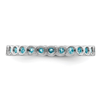 Sterlingsilber Stapelbar Expressions Blautopas Ring