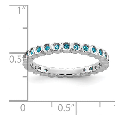 Sterlingsilber Stapelbar Expressions Blautopas Ring