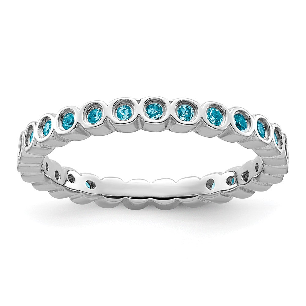 Sterlingsilber Stapelbar Expressions Blautopas Ring