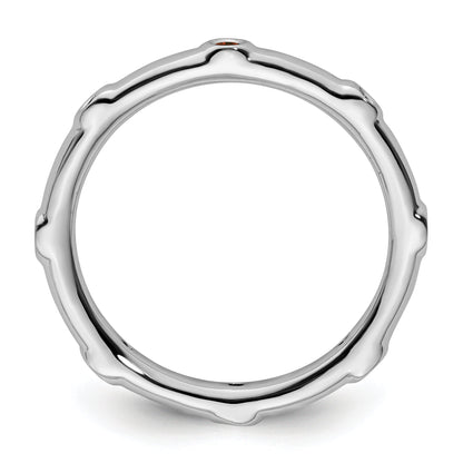 Sterlingsilber Stapelbar Expressions Granat Ring