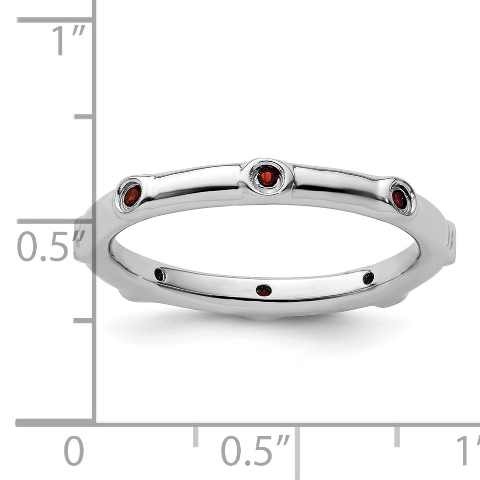 Sterlingsilber Stapelbar Expressions Granat Ring