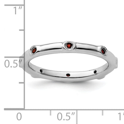 Sterlingsilber Stapelbar Expressions Granat Ring