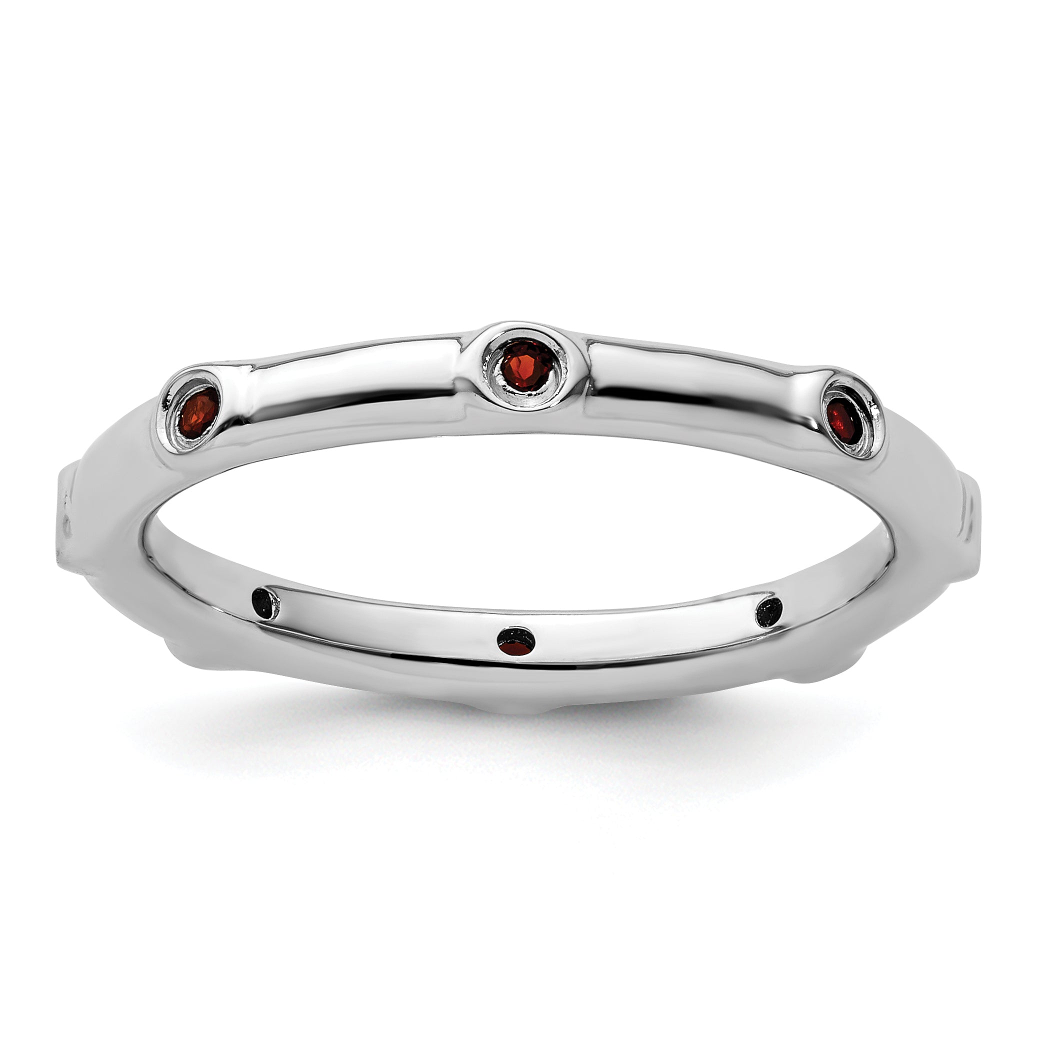 Sterlingsilber Stapelbar Expressions Granat Ring