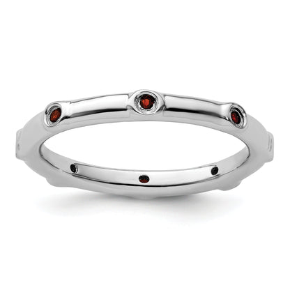 Sterlingsilber Stapelbar Expressions Granat Ring
