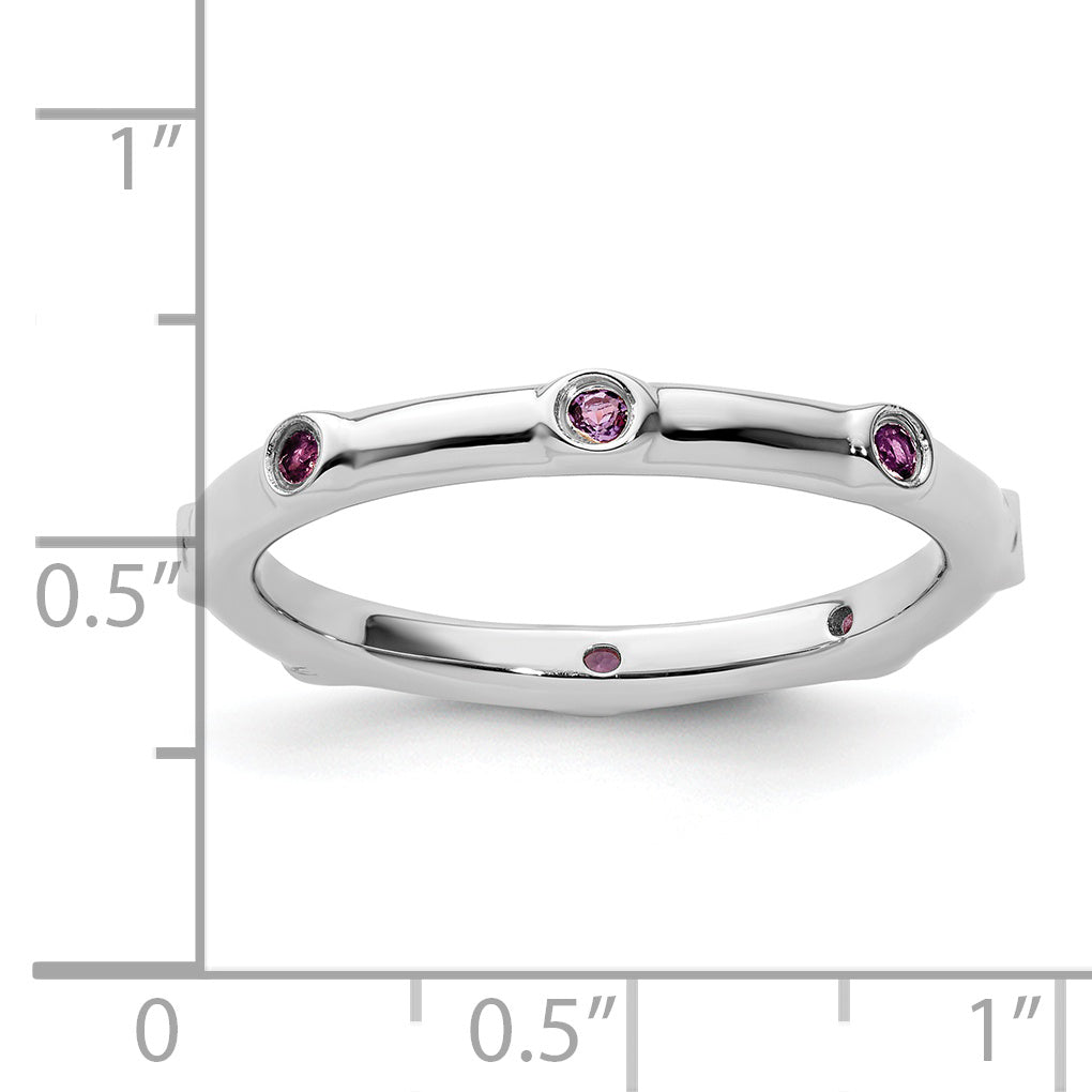 Sterlingsilber Stapelbar Expressions Amethyst Ring