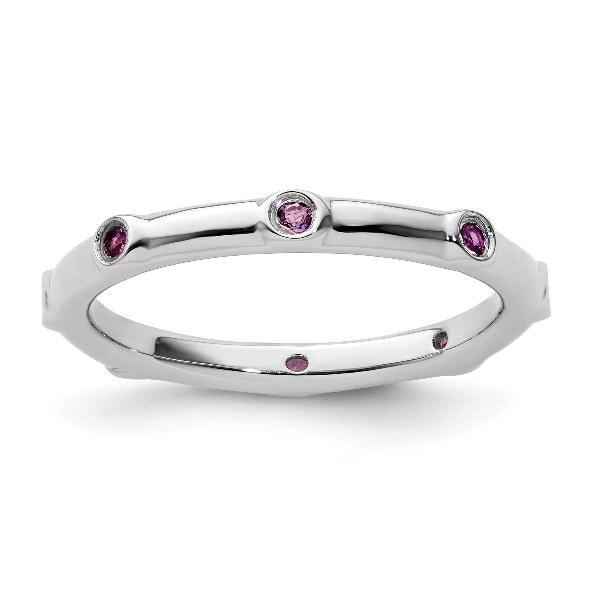 Sterlingsilber Stapelbar Expressions Amethyst Ring