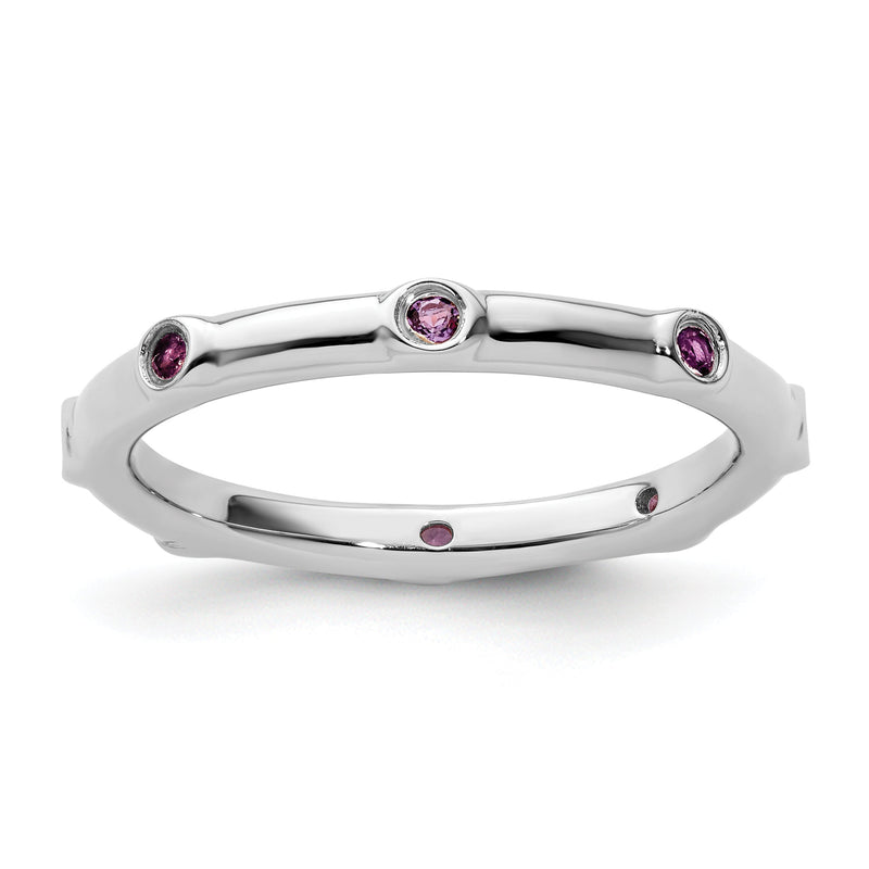 Sterlingsilber Stapelbar Expressions Amethyst Ring