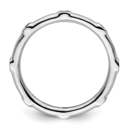 Sterlingsilber Stapelbar Expressions Aquamarin Ring