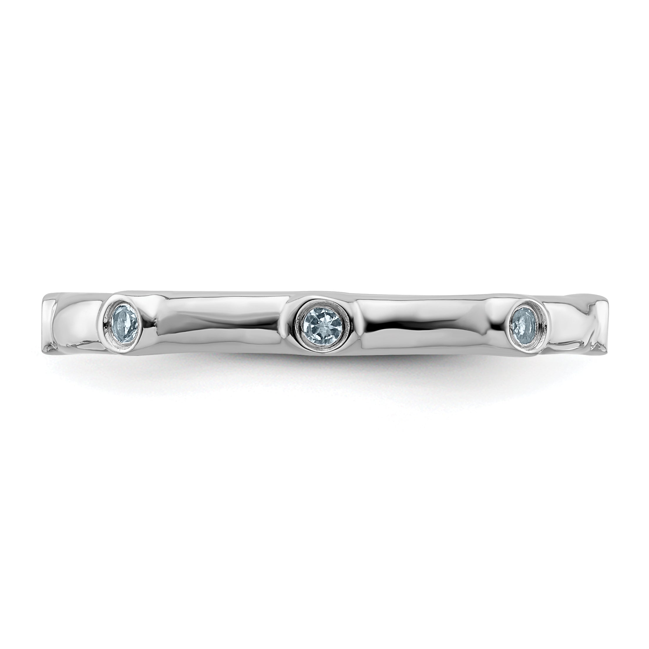 Sterlingsilber Stapelbar Expressions Aquamarin Ring
