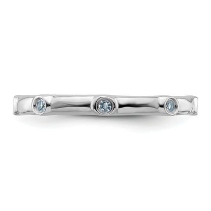Sterlingsilber Stapelbar Expressions Aquamarin Ring