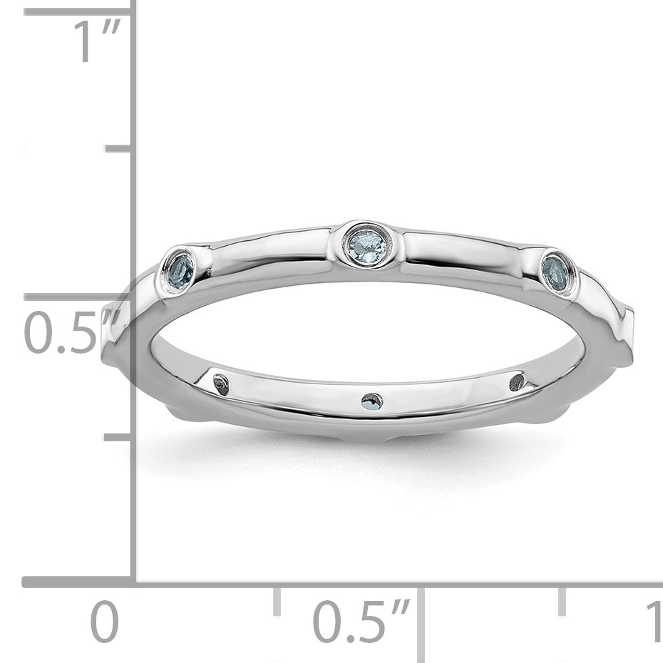 Sterlingsilber Stapelbar Expressions Aquamarin Ring
