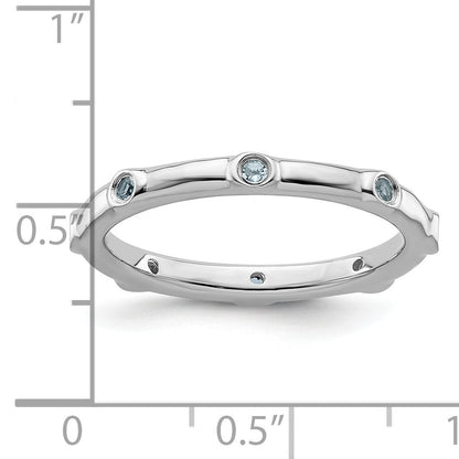 Sterlingsilber Stapelbar Expressions Aquamarin Ring