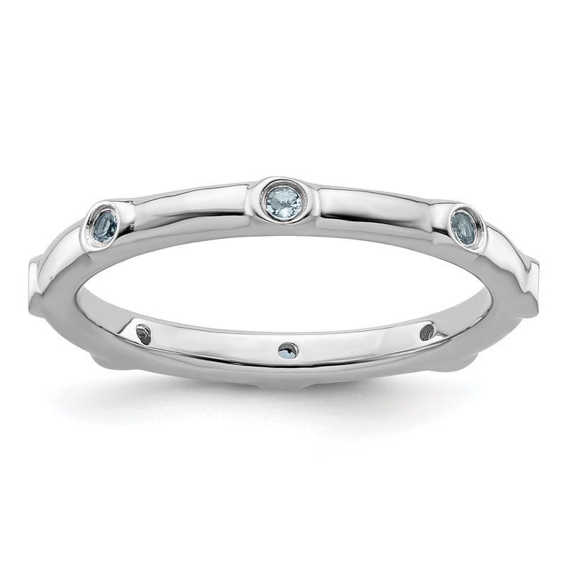 Sterlingsilber Stapelbar Expressions Aquamarin Ring