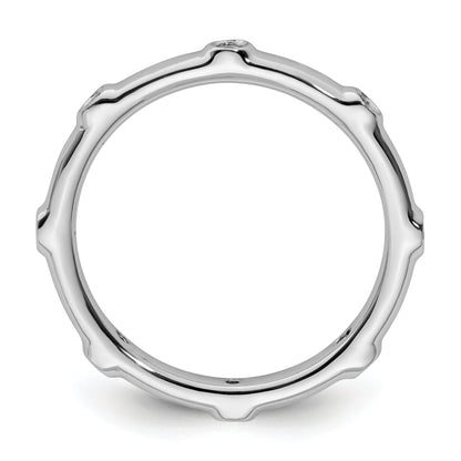 Sterlingsilber Stapelbar Expressions Weiß Topas Ring