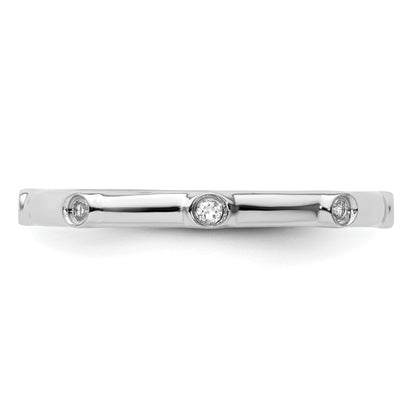 Sterlingsilber Stapelbar Expressions Weiß Topas Ring