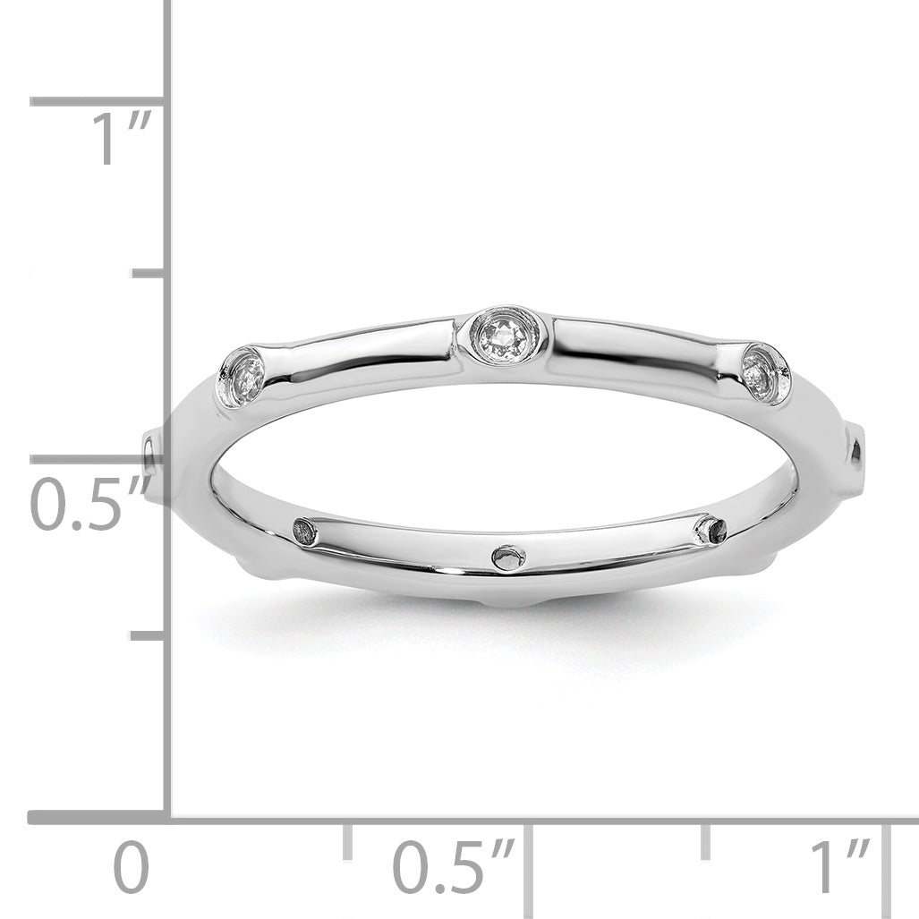 Sterlingsilber Stapelbar Expressions Weiß Topas Ring