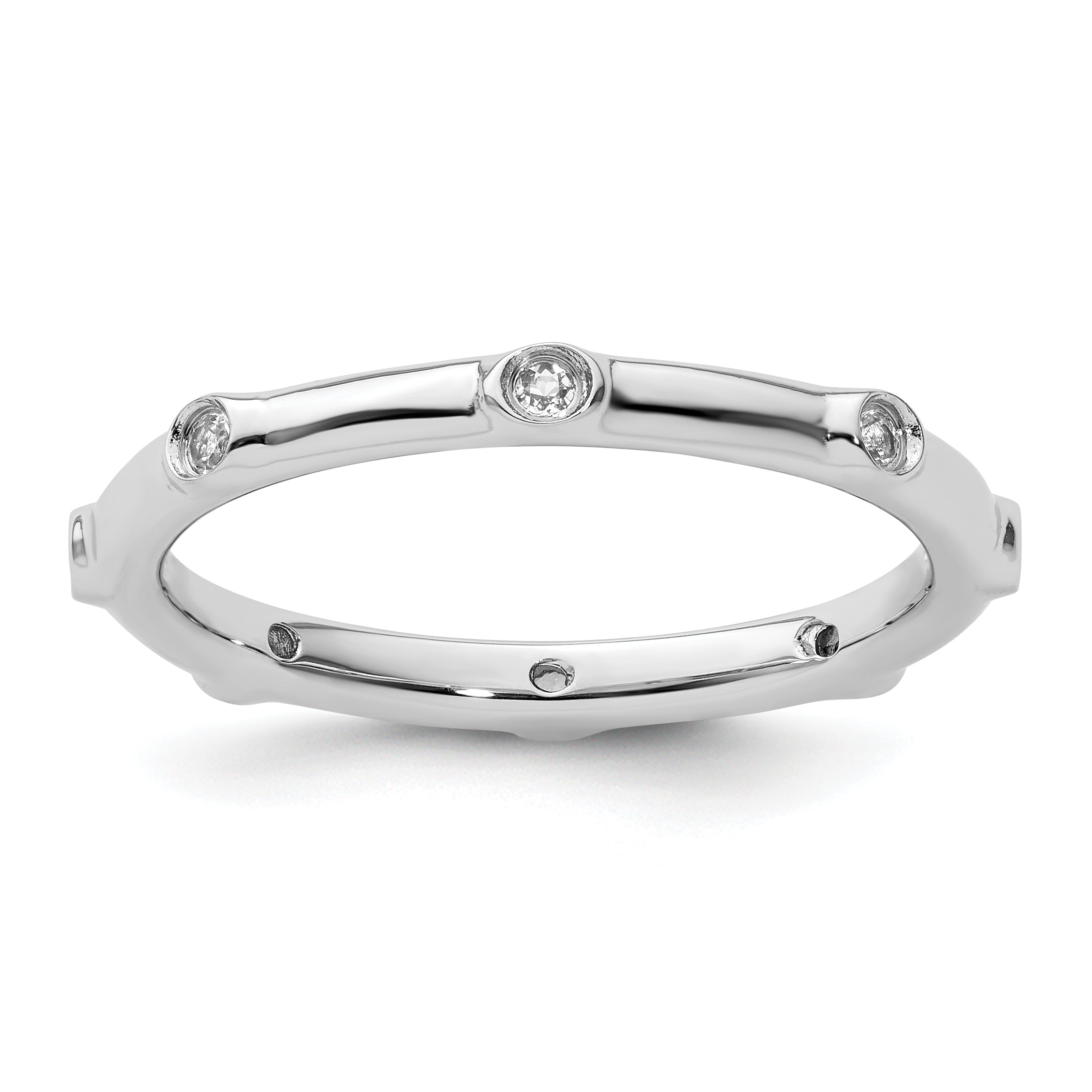 Sterlingsilber Stapelbar Expressions Weiß Topas Ring