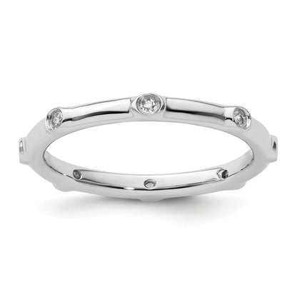Sterlingsilber Stapelbar Expressions Weiß Topas Ring